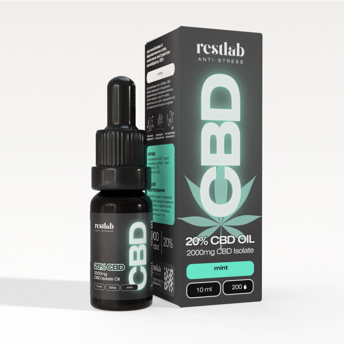 CBD Isolate олія 20% зі смаком м'яти (10мл)