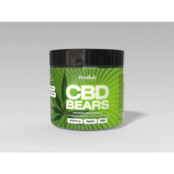 CBD желейні ведмедики зі смаком яблуко 160 грам
